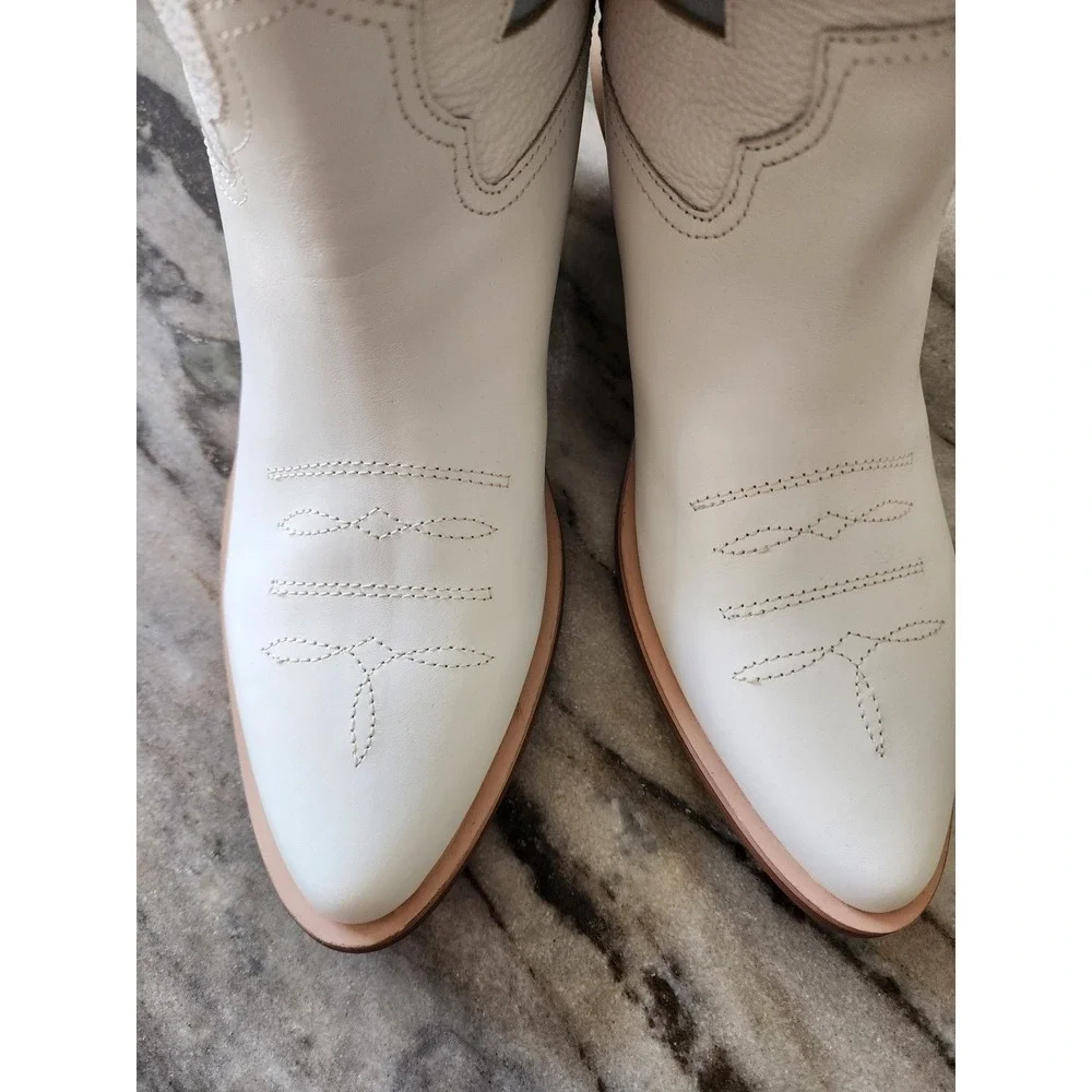 NWT Mutma Free People Alfa Western Boots Leather White‎ Blue Size 9 Gameday